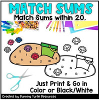 Summer Math Craft, Beach Day Activities, Number Matching