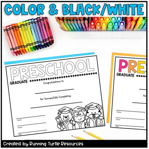 Graduation Certificates Preschool - 5th Grade Editable