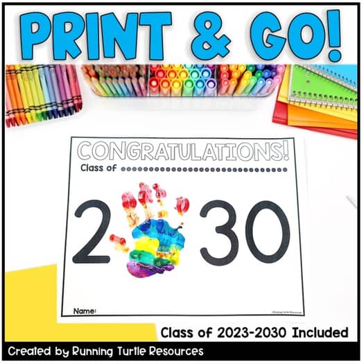 Graduation Handprint, Graduation Craft, Class of 2023 (Thru 2030)