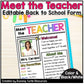 Meet the Teacher Template Editable Back to School Letter
