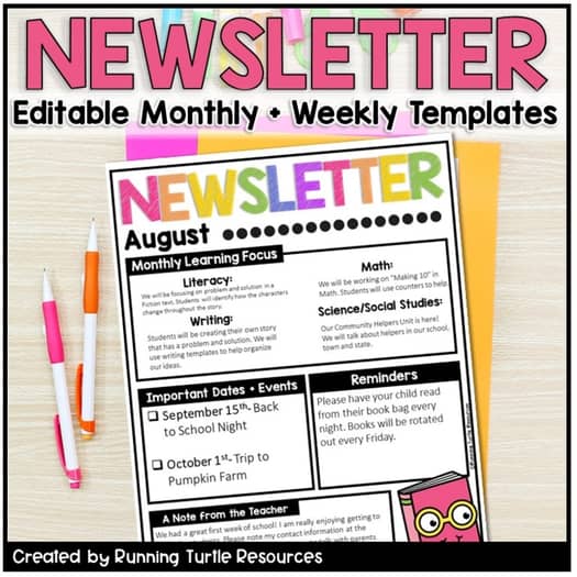 Editable Classroom Newsletter Templates Monthly Weekly - Parent Communication