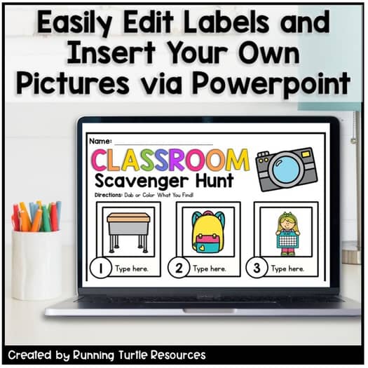 Classroom Scavenger Hunt for Open House, Meet the Teacher or First Day of School