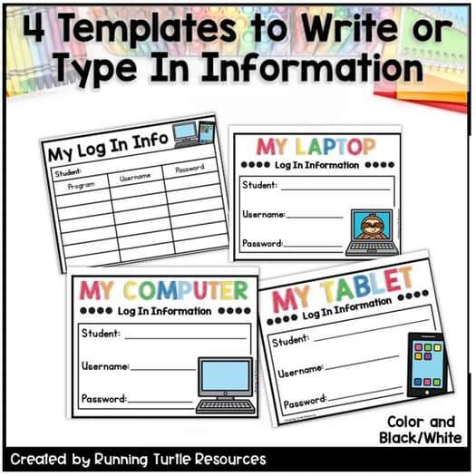 Editable Student Login Cards with Optional QR Code