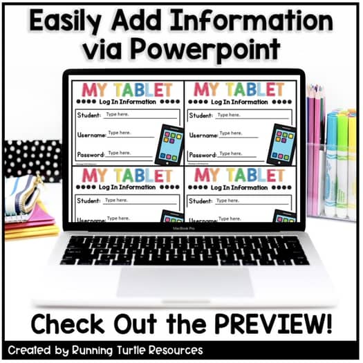 Editable Student Login Cards with Optional QR Code