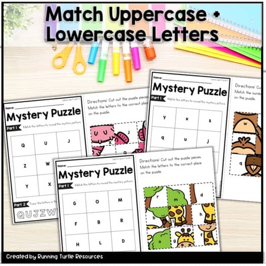 Letter Matching Mystery Puzzles No Prep Fast Finisher Activity