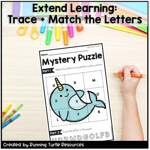 Letter Matching Mystery Puzzles No Prep Fast Finisher Activity