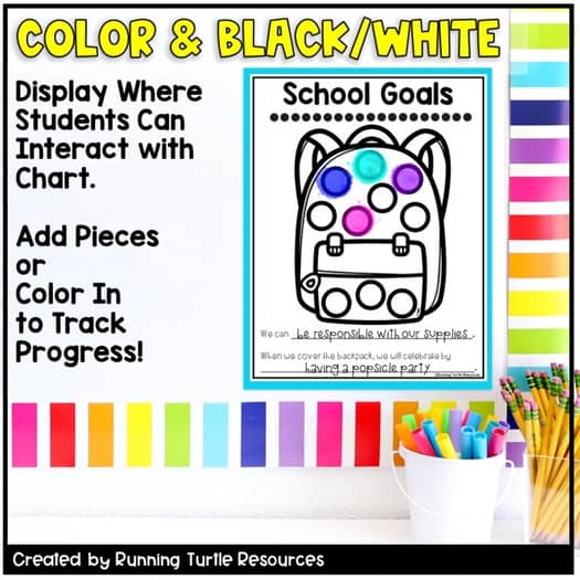 Positive Behavior Chart for a Whole Class Rewards System Back to School