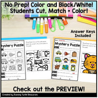 CVC Words Mystery Picture Puzzle Kindergarten Phonics