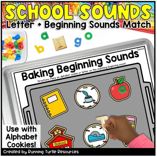 Back to School Cookie Tray Activities Kindergarten Initial Sounds Lett ...