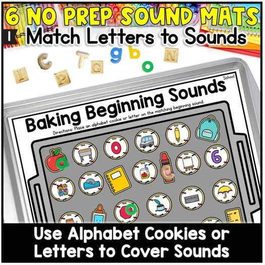 Back to School Cookie Tray Activities Kindergarten Initial Sounds Letter Tracing