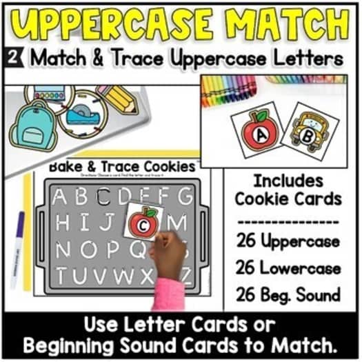 Cookie Tray Activities Bundle, Kindergarten Initial Sounds Letter Tracing