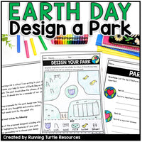 Earth Day design a park activity with crayons and coloring sheets.