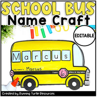 Back to School Name Craft EDITABLE Bus Activity
