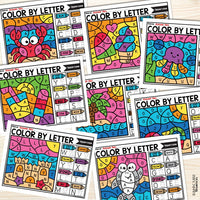 Summer Color by Letter and Beginning Sound Pages