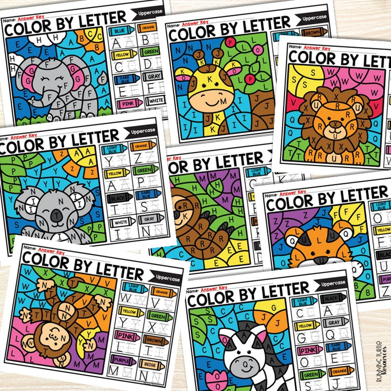 Zoo Color by Letter and Beginning Sound Pages