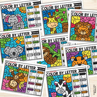 Zoo Color by Letter and Beginning Sound Pages