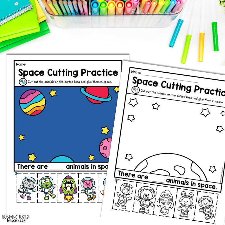 Space Cutting Practice during the Artemis 2 Mission, Preschool & Kindergarten Fine Motor