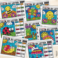 Spring Color by Letter and Beginning Sound Pages