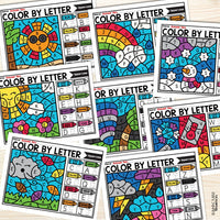 Weather Color by Letter and Beginning Sound Pages