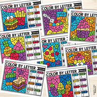Food Color by Letter and Beginning Sound Pages