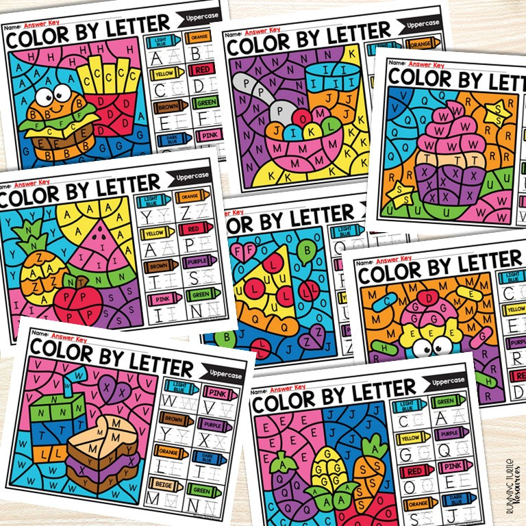 Food Color by Letter and Beginning Sound Pages