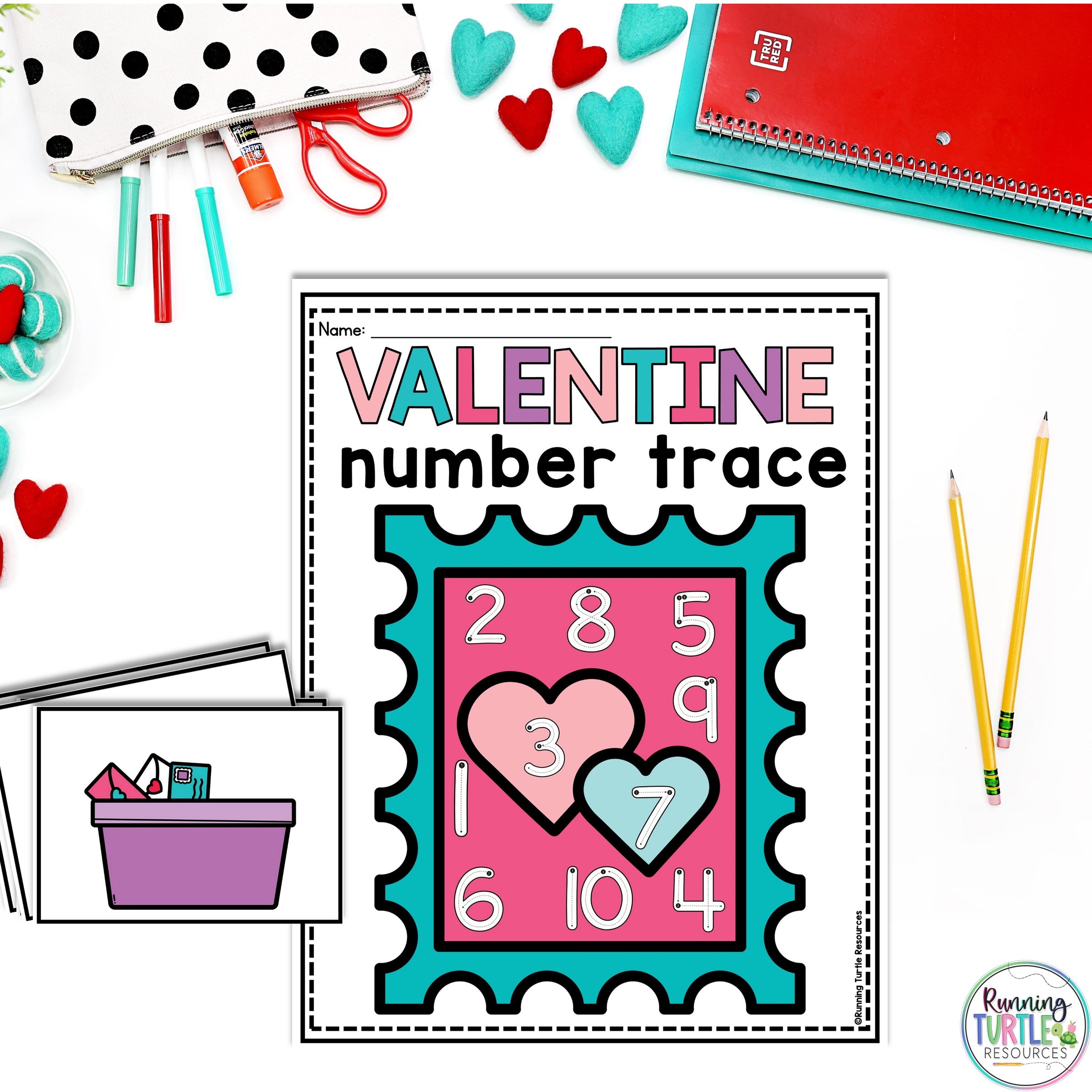 Valentine's Day Post Office Dramatic Play l Valentine Letter and Number Match