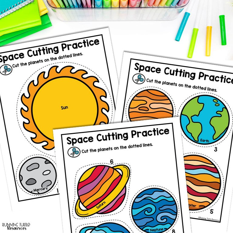 Space Cutting Practice during the Artemis 2 Mission, Preschool & Kindergarten Fine Motor