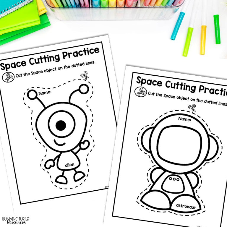 Space Cutting Practice during the Artemis 2 Mission, Preschool & Kindergarten Fine Motor