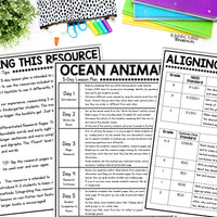 Ocean Unit Kindergarten, Ocean Animal Research Project
