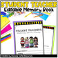 No Prep Student Teacher Memory Book Editable