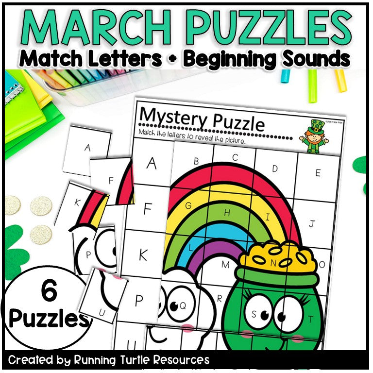 St. Patricks Day Alphabet Mystery Puzzles