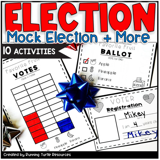 Election Day Activities, Mock Election 2024, Vote Activity PreK, Kindergarten