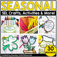 Social Emotional Learning Activities Bundle l Year Long SEL Crafts