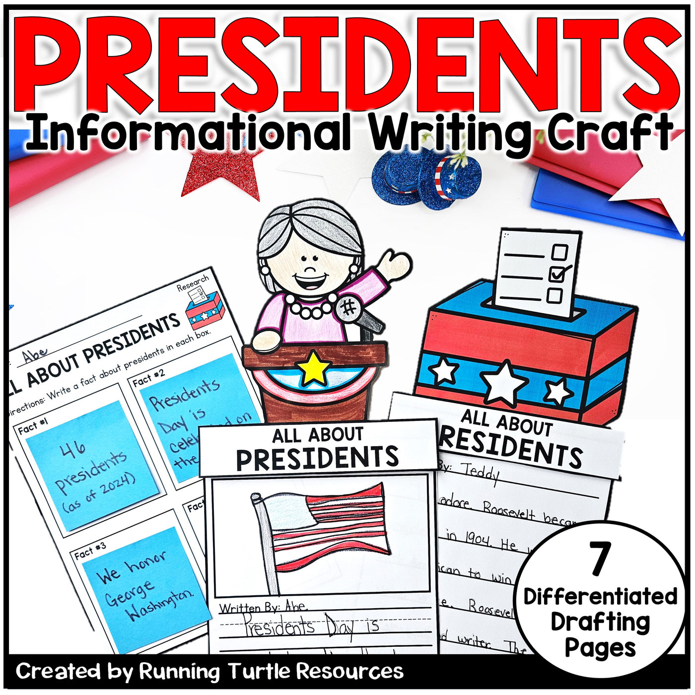 February Writing Crafts, Valentines Day Writing Prompts, Presidents Day Writing