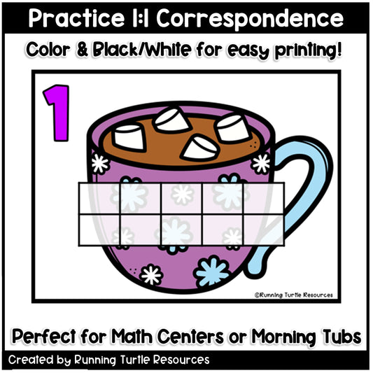 Hot Chocolate Math Ten Frames, Winter Math Centers