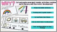 Rainbow Colors Emergent Reader, St. Patrick's Day Cut and Paste Activity