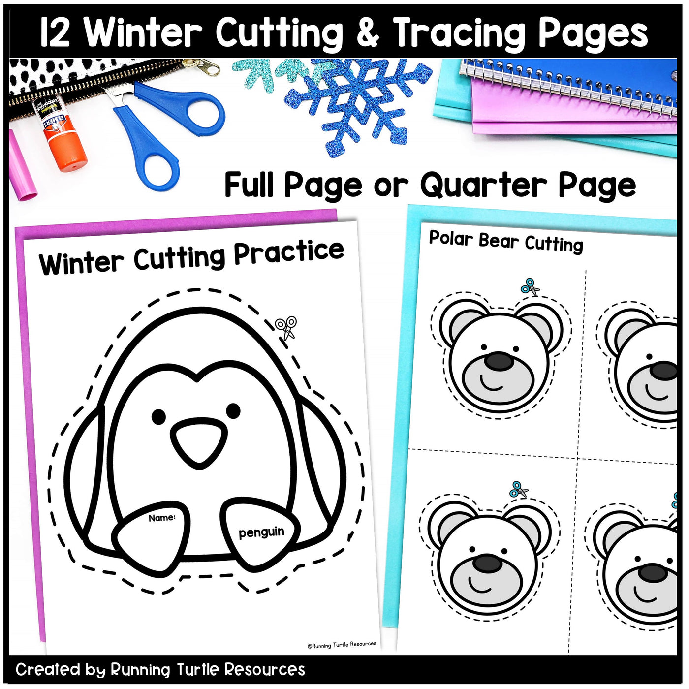 Winter Fine Motor Printables for Preschool, PreK and Kindergarten