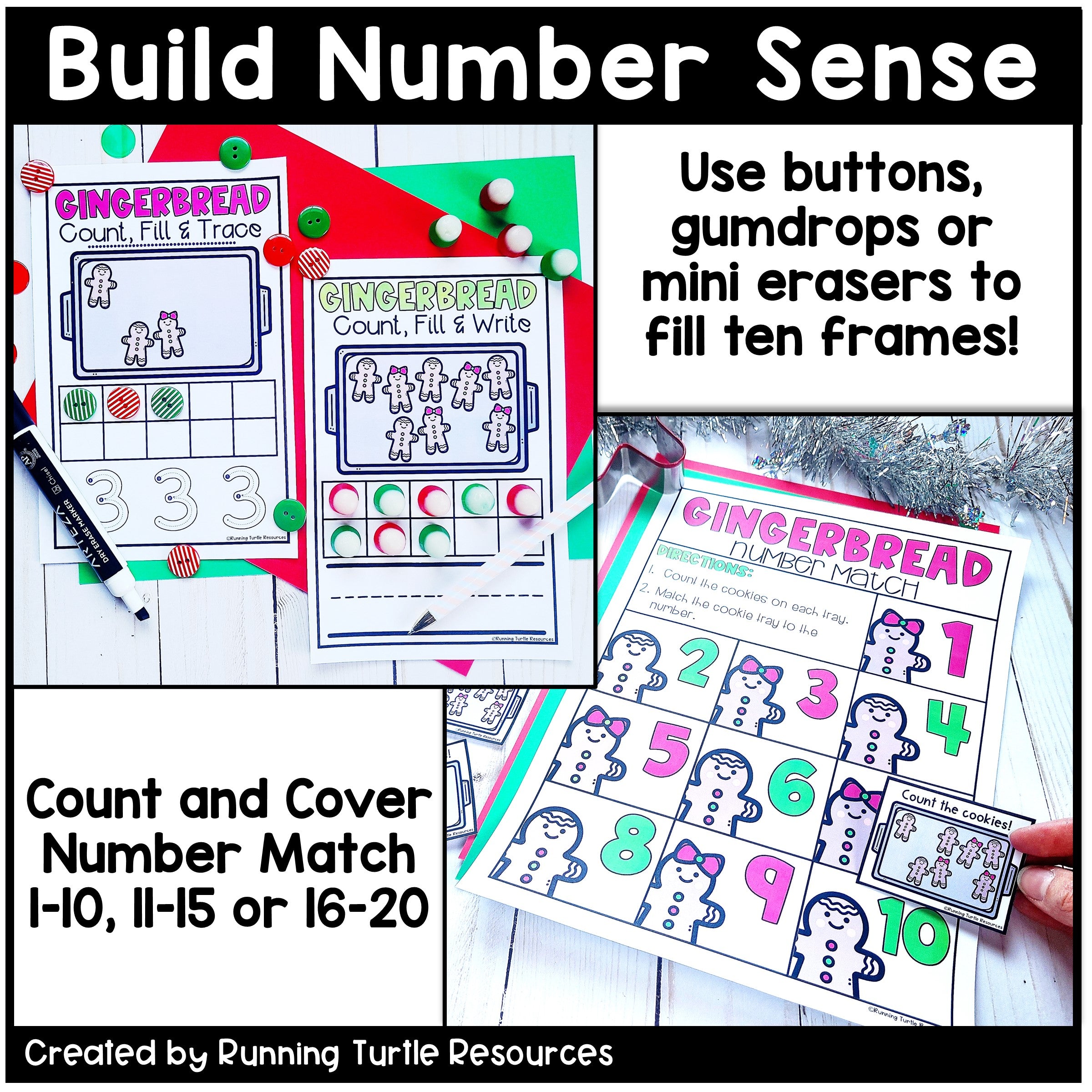 Gingerbread Unit Math Centers, December Holiday Math Activities