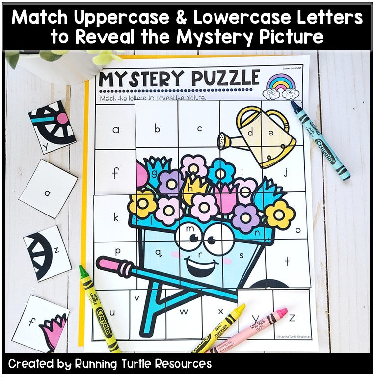 Spring Alphabet Mystery Puzzles | Beginning Sounds Match