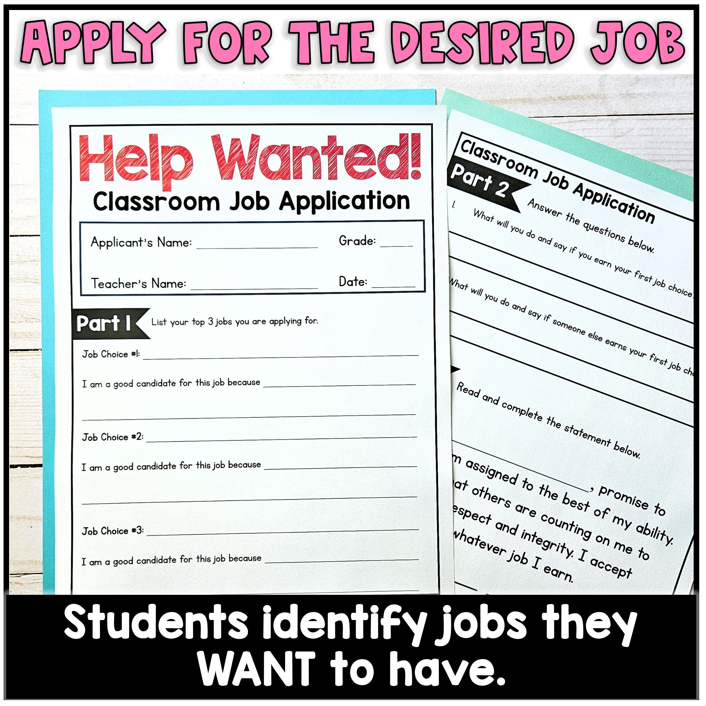 Classroom Job Application