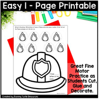 Firefighter Craft for Fire Safety Week, Preschool and Kindergarten Name Craft
