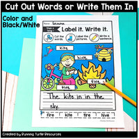 Magic e Labeling Worksheets, CVCE Cut and Paste Practice