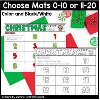 Christmas Number Match Count and Cover Task Cards