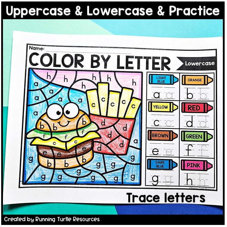 Food Color by Letter and Beginning Sound Pages