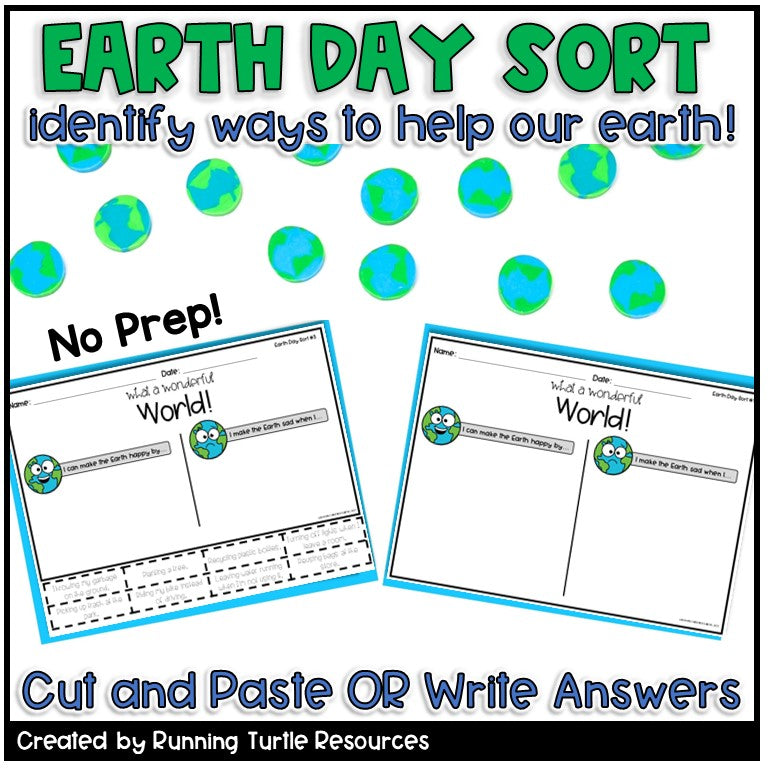 Earth Day Primary Mini Pack l Editable Name Craft