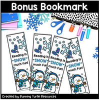 January Reading Log and Bookmark, Winter Bingo Reading Challenge