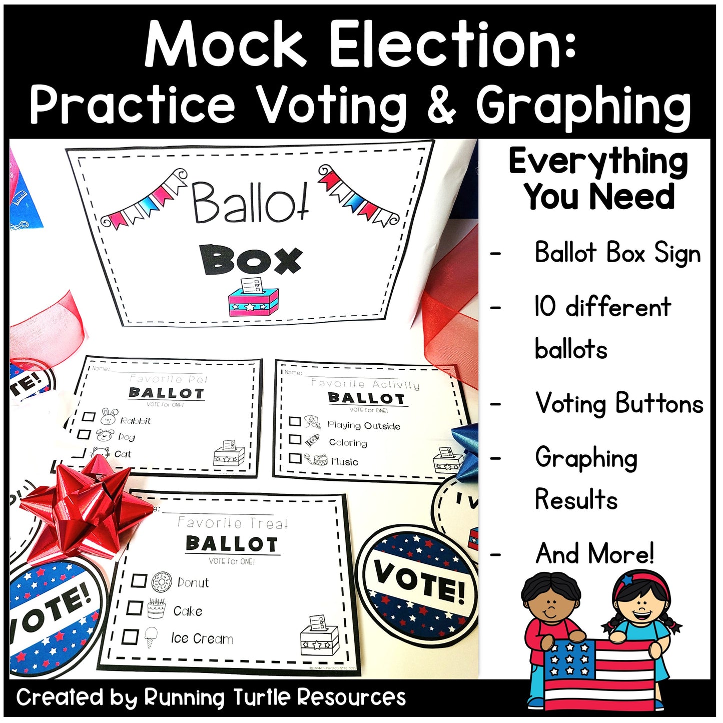 Election Day Activities, Mock Election 2024, Vote Activity PreK, Kindergarten