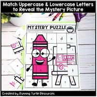 Back to School Letter and Beginning Sounds Match Puzzles