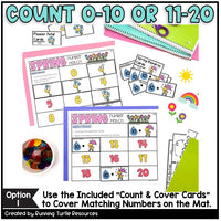 Spring Number Match Count and Cover Task Cards