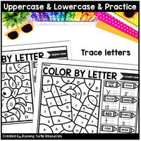 Summer Color by Letter and Beginning Sound Pages